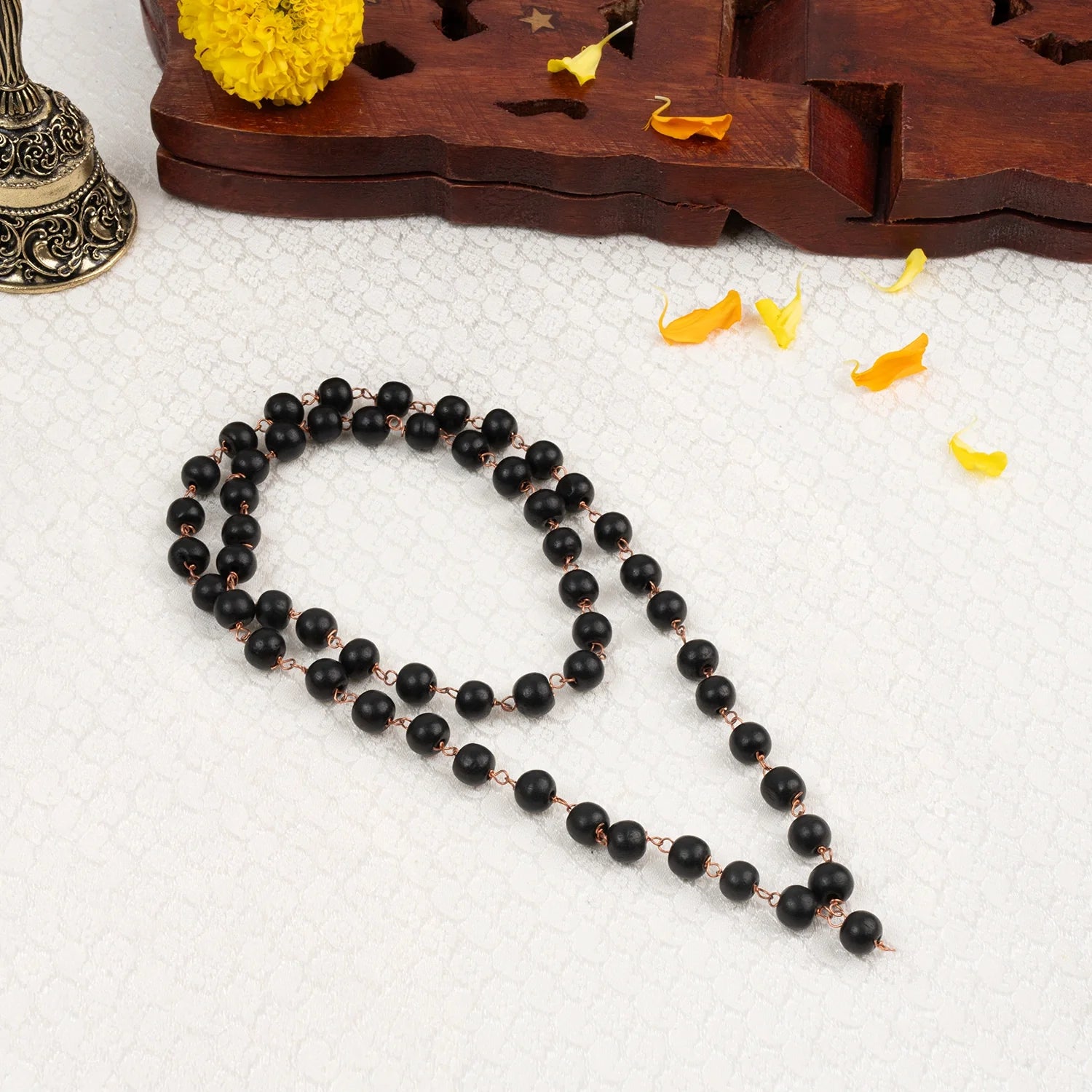 Karungali Malai with Copper Wire – 8mm (54+1 Beads)