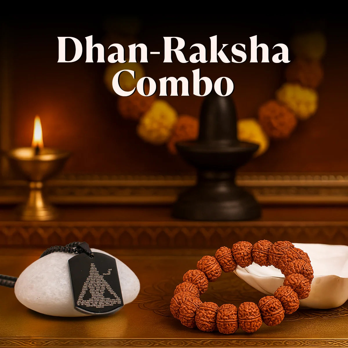Dhan Raksha Combo with 7 Mukhi Rudraksha Bracelet