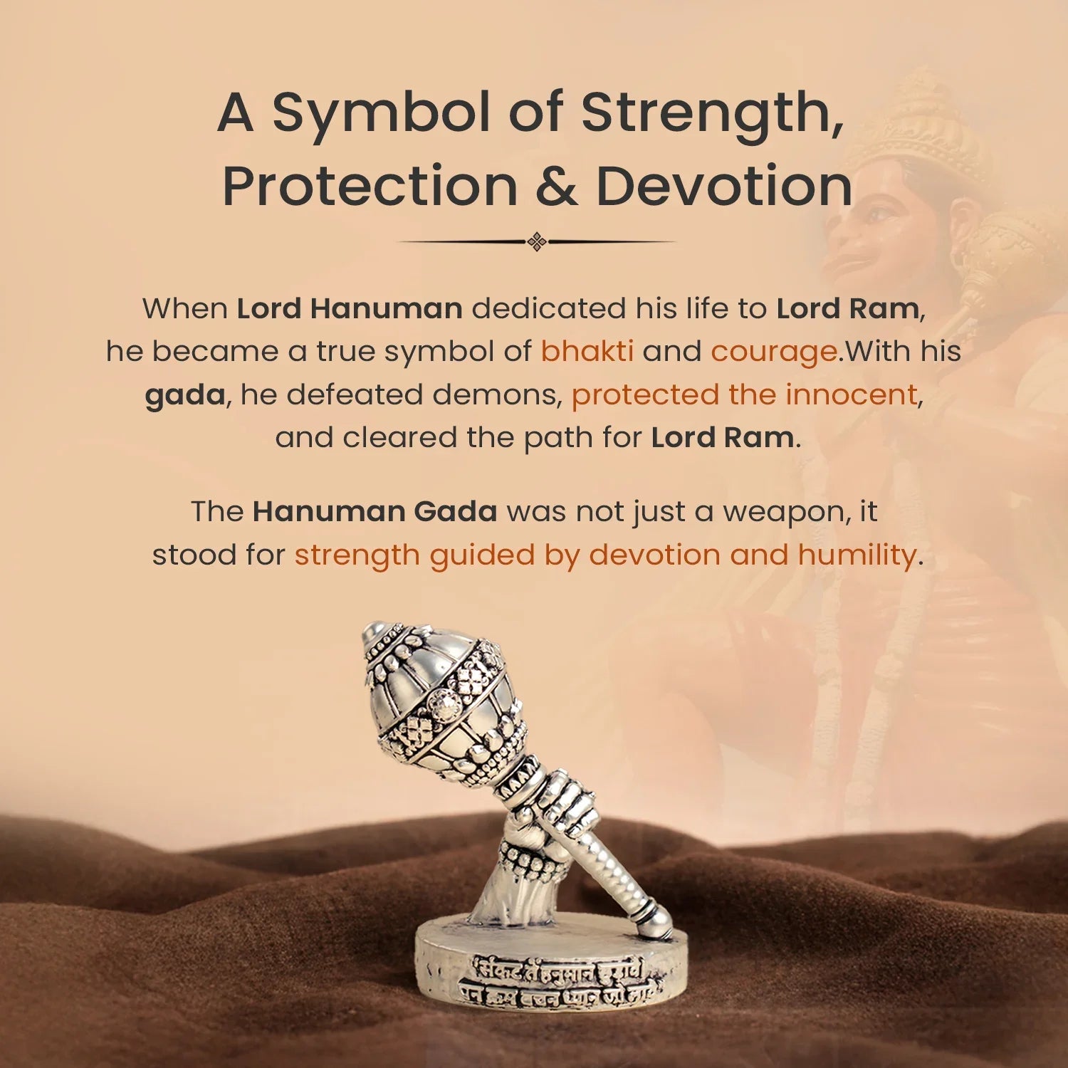 999 Silver Plated Shri Hanuman Gada Idol