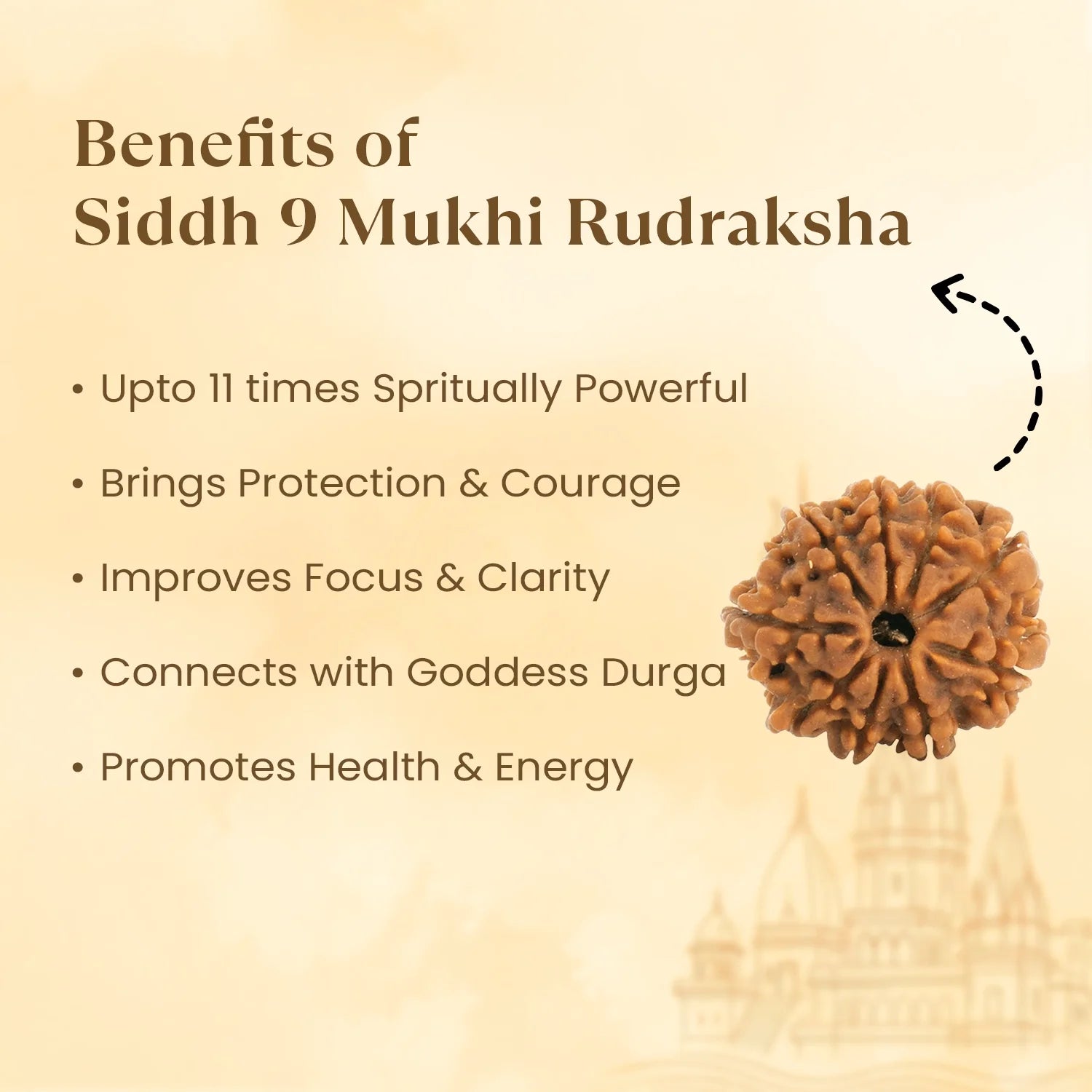 Kashi Siddh Nepal Origin 9 Mukhi Rudraksha -  17mm to 22mm