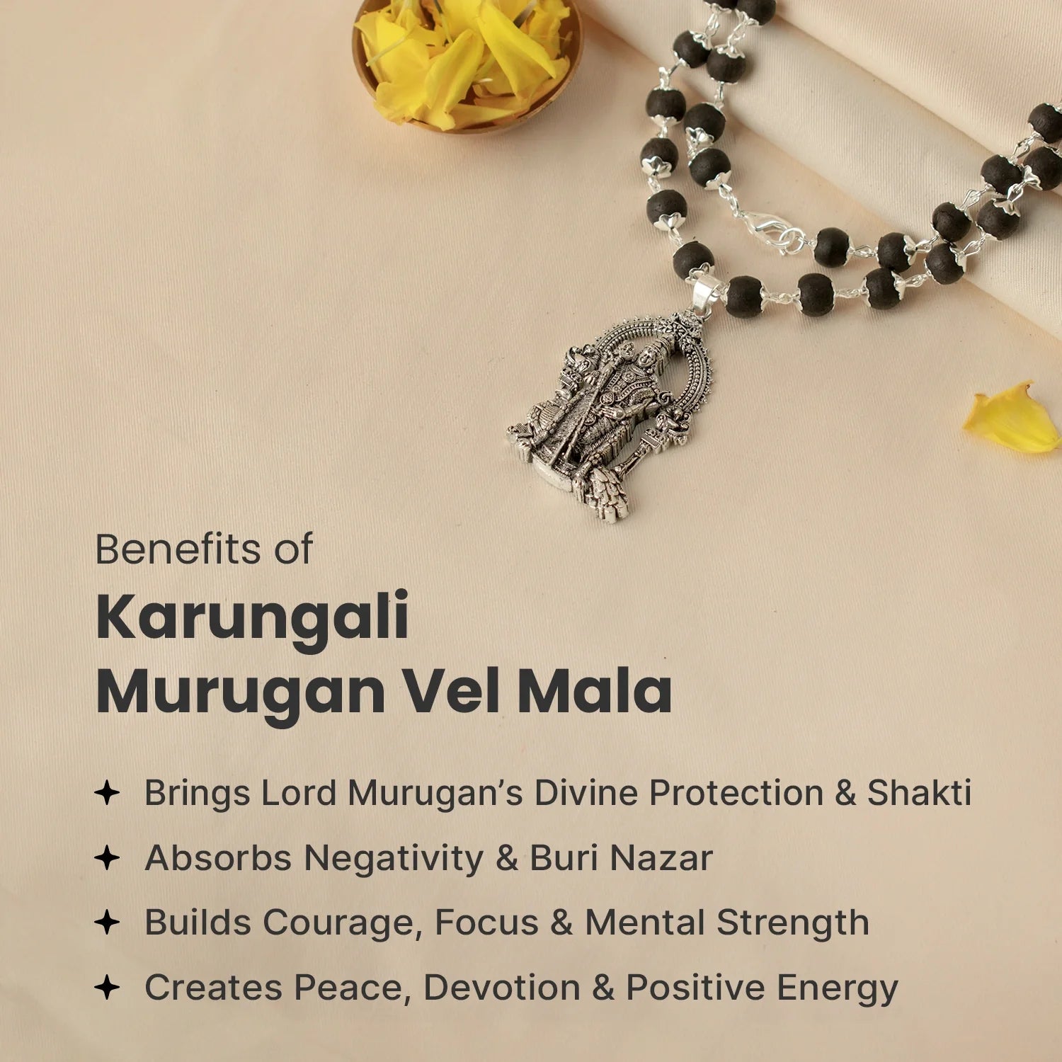 Karungali Murugan Vel Mala - 54 Beads