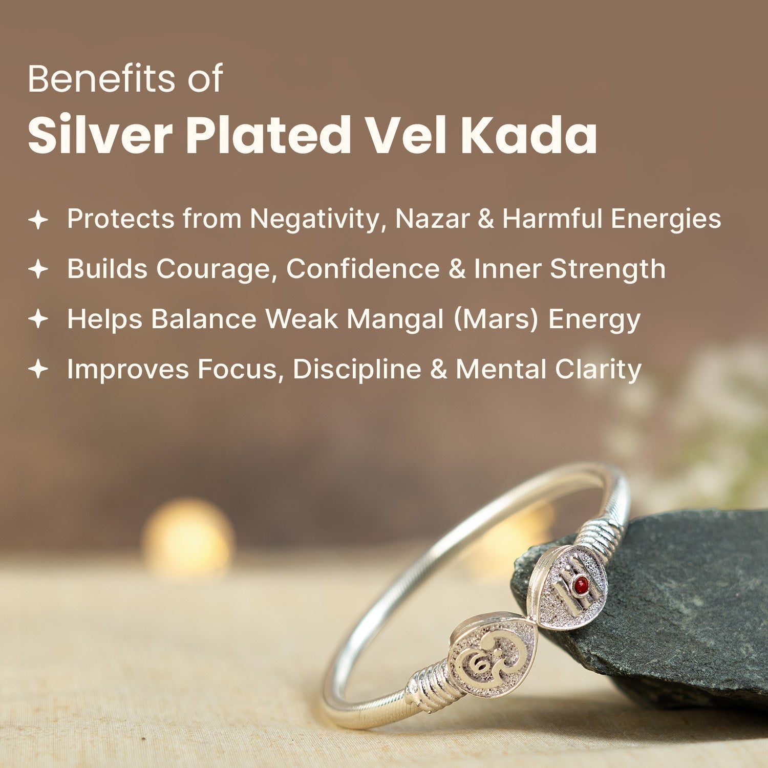 Silver Plated Vel Kada