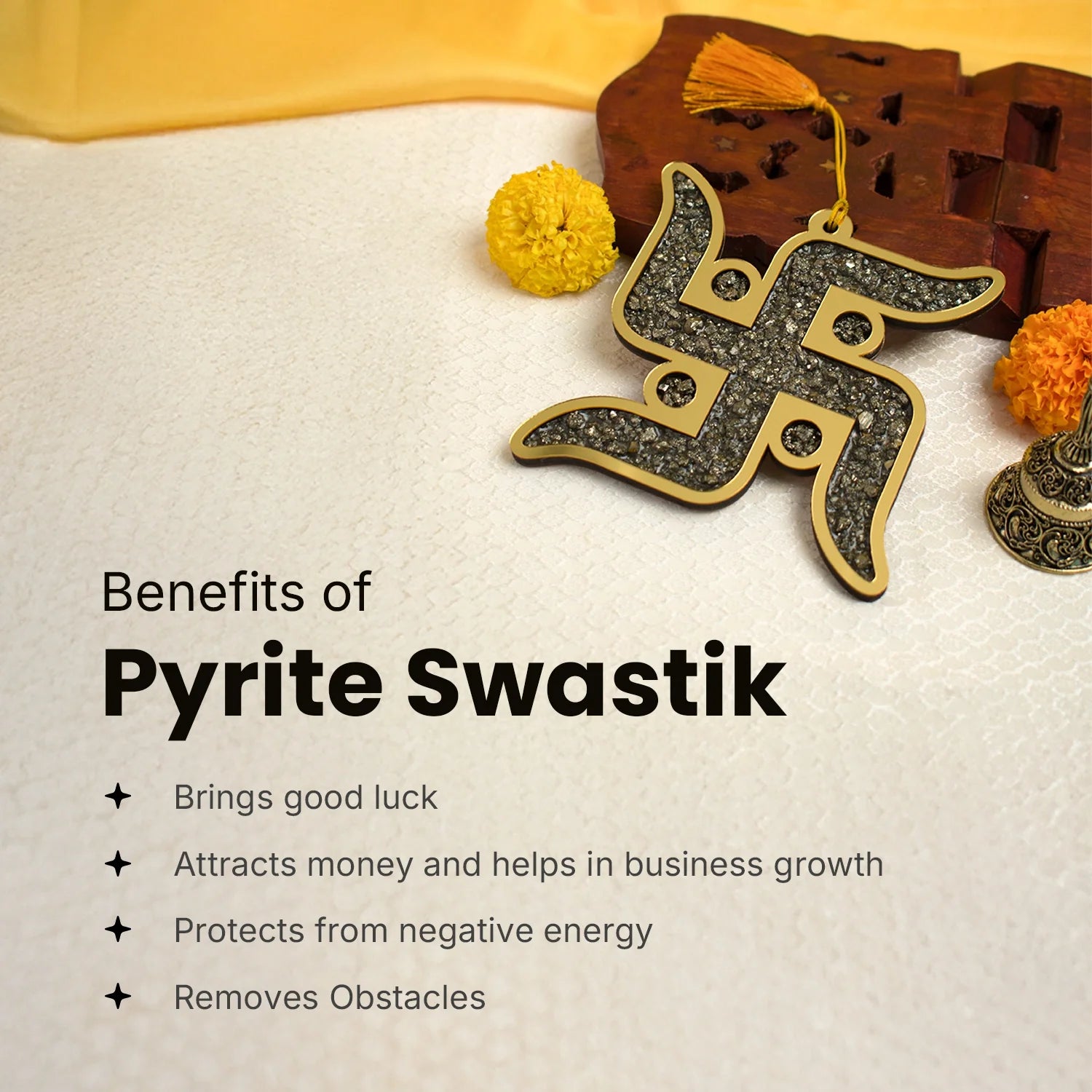 Pyrite Swastik Dhan Samriddhi Vastu Blessing