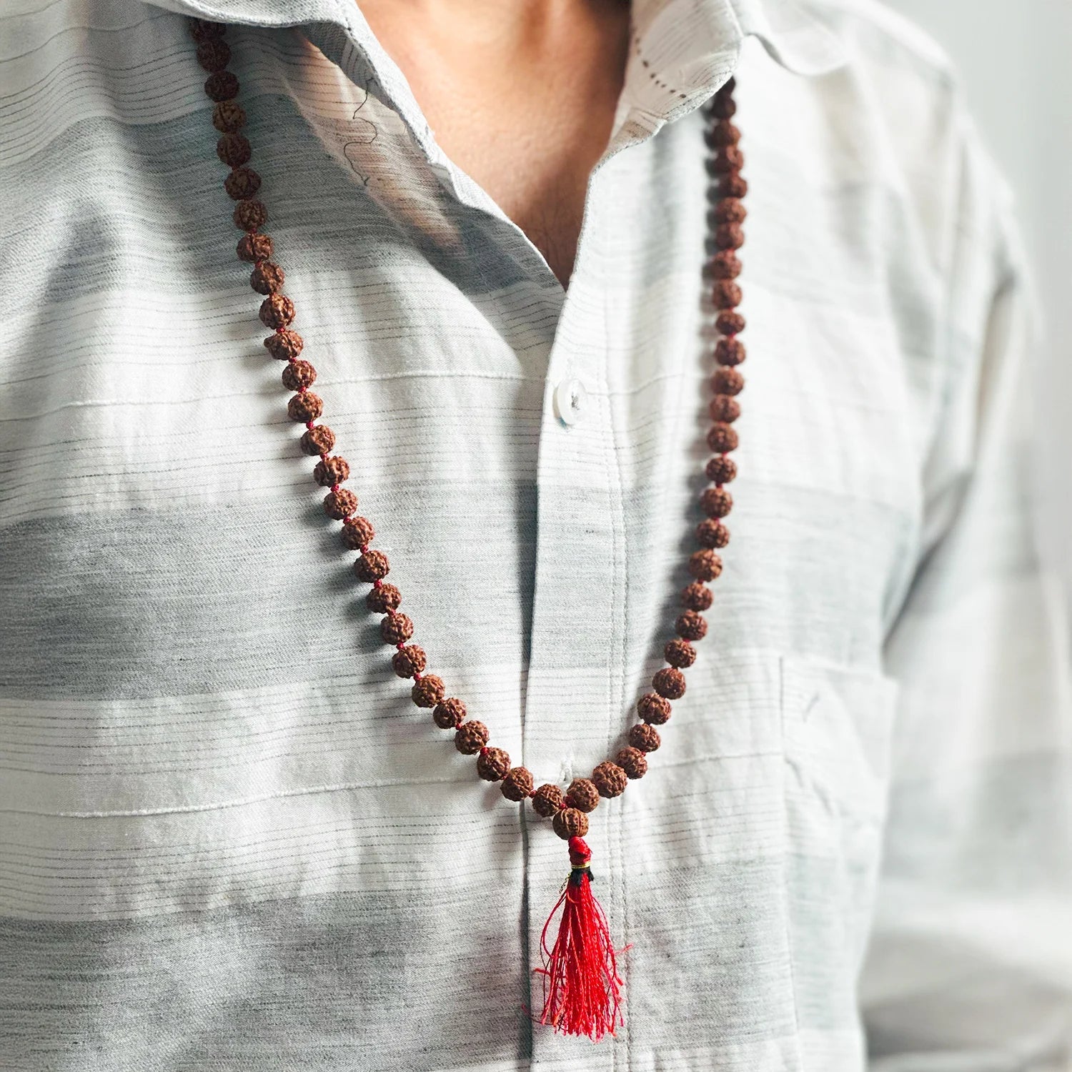 5 Mukhi Rudraksha Mala - 7mm, 108+1 beads