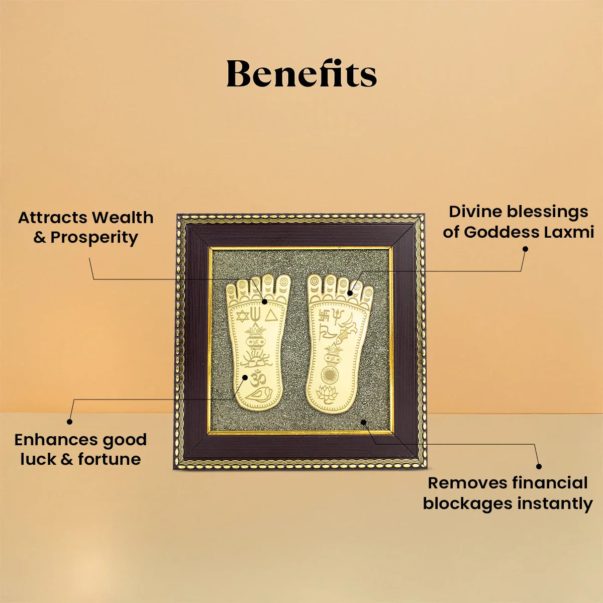 Maa Lakshmi Charan Paduka on Pyrite Frame