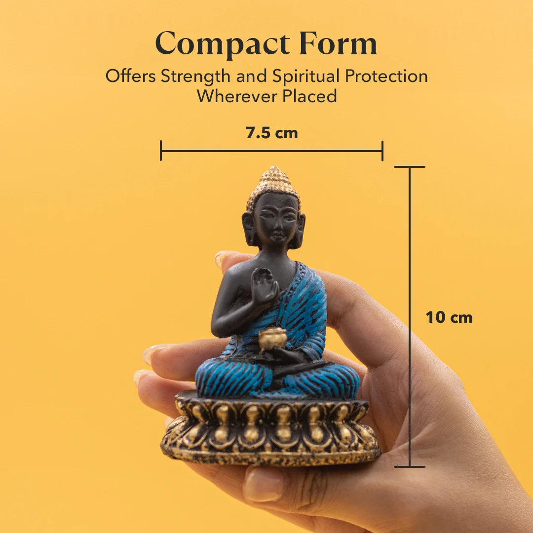 Blue Meditating Buddha Murti