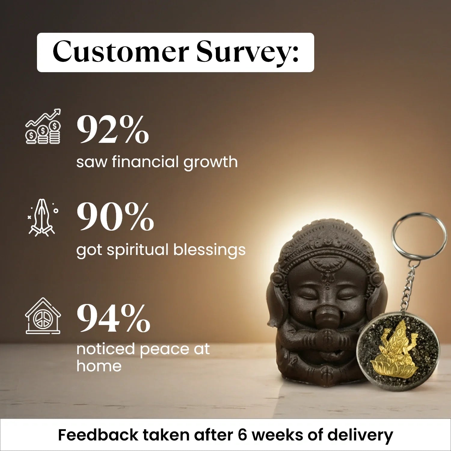 Pyrite Bal Ganesha Idol with FREE Lakshmi Ji Keychain