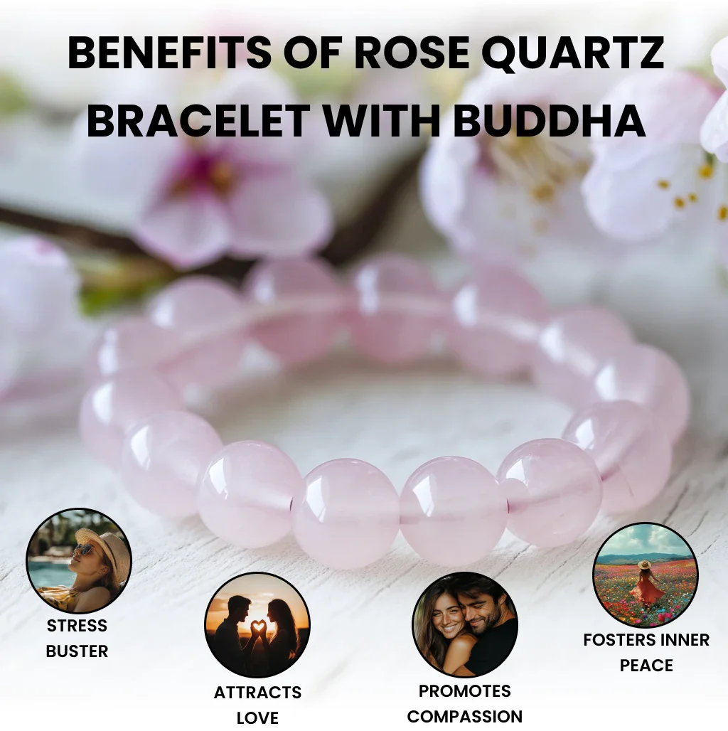 Rose Quartz Bracelet with FREE Raw Selenite Plate