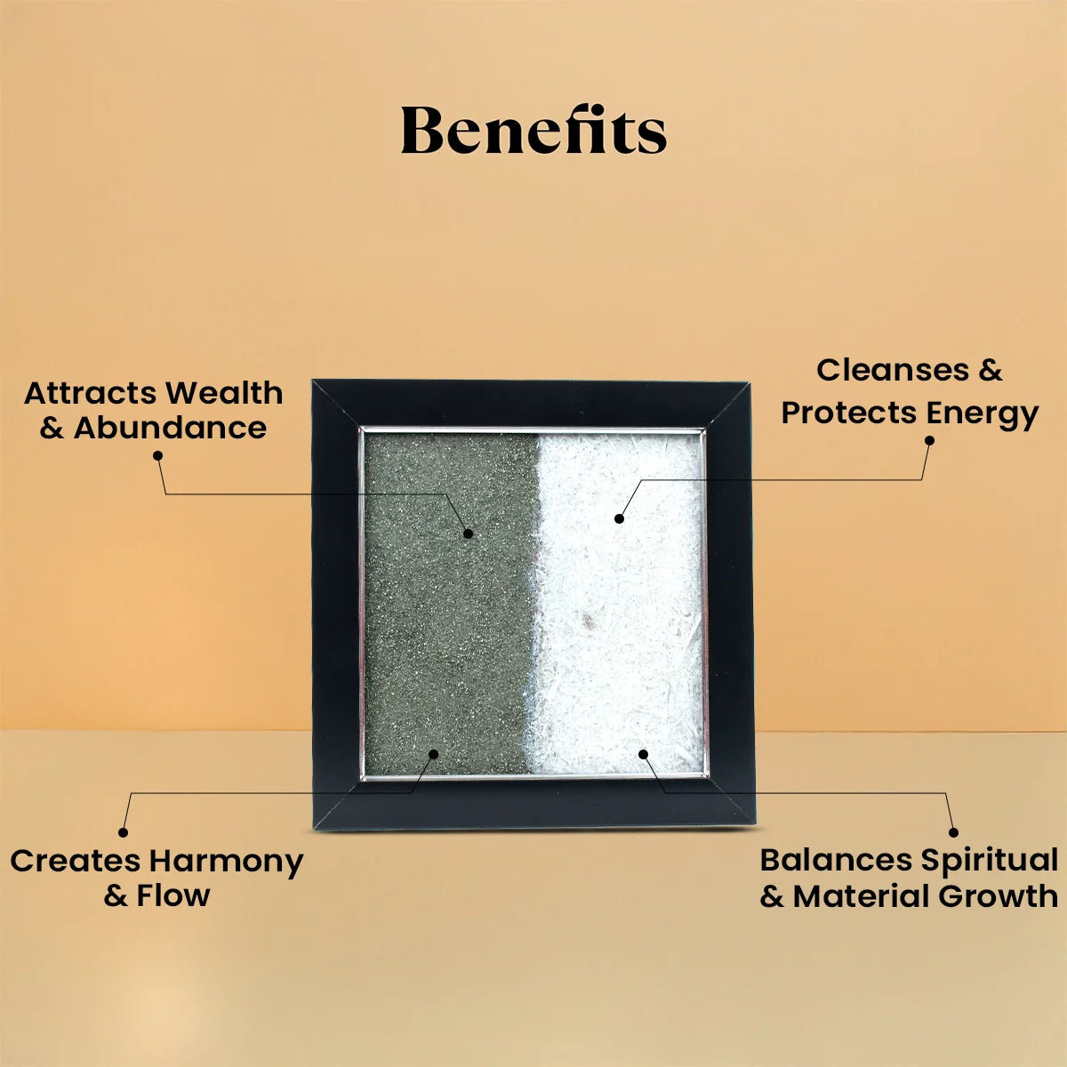 Dhan Varsha Frame with Pyrite & Selenite